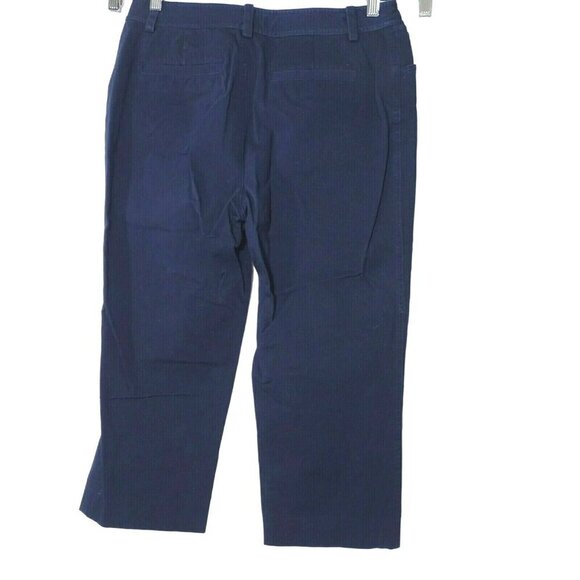 Lauren Ralph Lauren Capri Cropped Pants Women Size 8 Blue Pockets FLAW - Picture 3 of 8